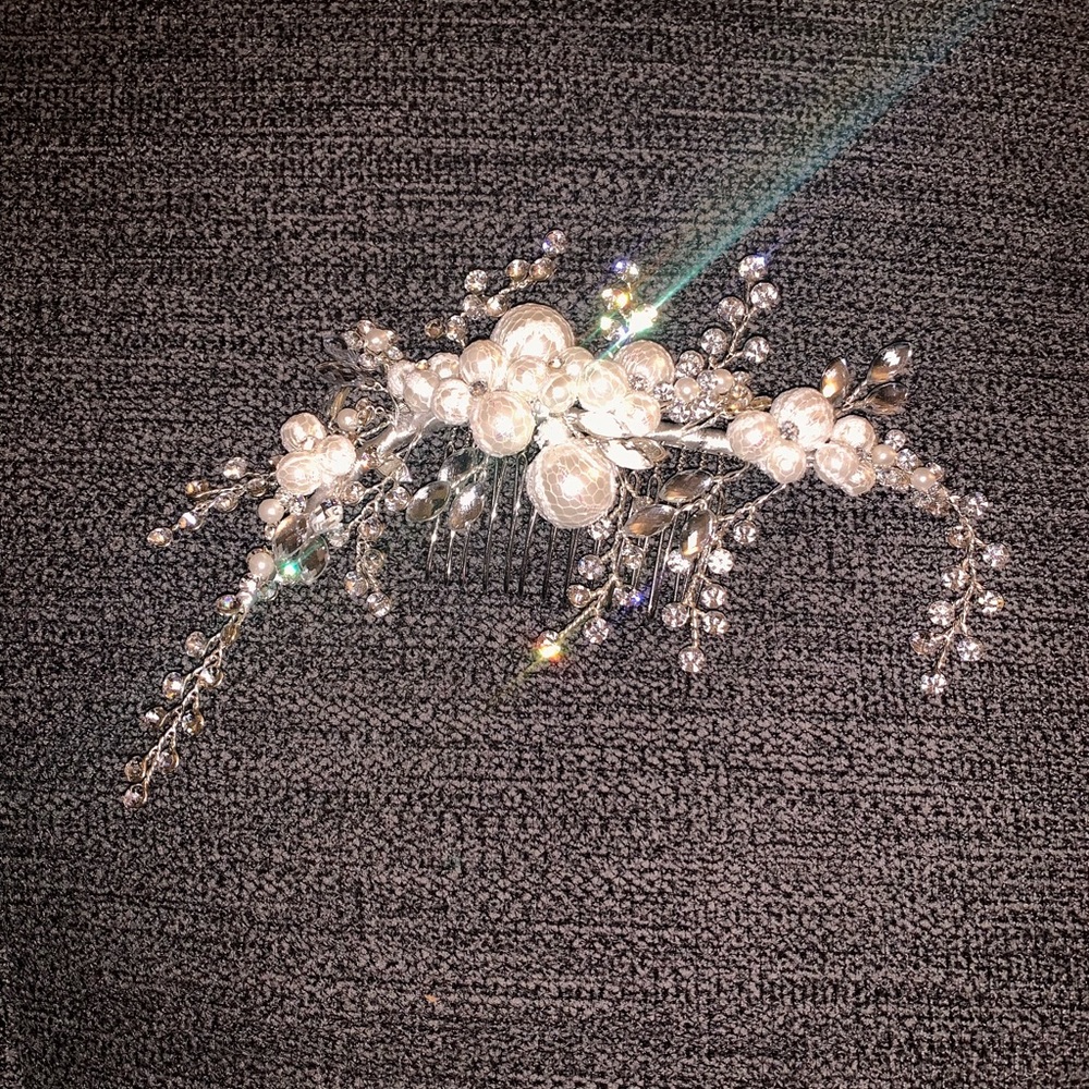 Pearl and Crystal Bridal Head Piece